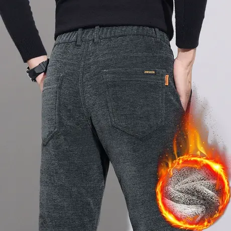 冬季秋冬款保暖加厚休闲裤子冬天男装2024年新款加绒抗寒防风西裤商品大图