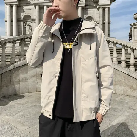 休闲外套男春秋季上衣2021新款韩版潮流帅气秋装夹克衣服褂子男装商品大图