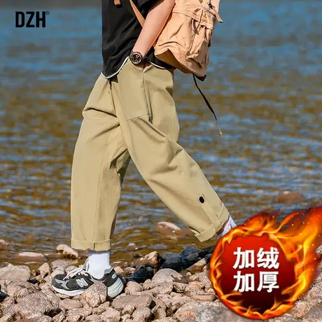 男士直筒休闲裤男冬季裤子加绒男款宽松运动长裤纯棉工装裤男秋冬商品大图