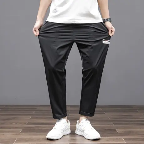 伟臣潮牌大码男装夏季轻薄休闲长裤男胖子加肥加大直筒肥佬小脚裤商品大图