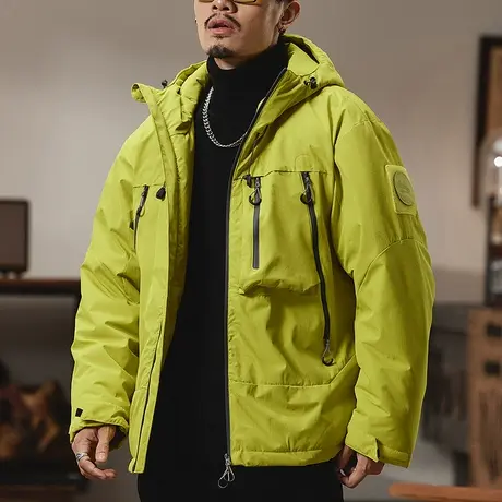 秋冬新款连帽棉衣时尚潮流百搭防风外套户外保暖大码棉衣休闲男装商品大图