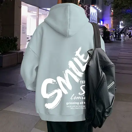 美式连帽卫衣外套男秋冬季拉链开衫2023新款上衣情侣宽松潮牌帽衫商品大图