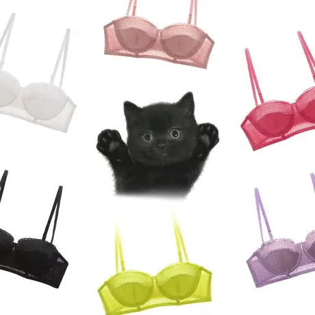 半杯性感纯欲内衣套装女法式聚拢上托防下垂文胸二分之一蕾丝胸罩图片