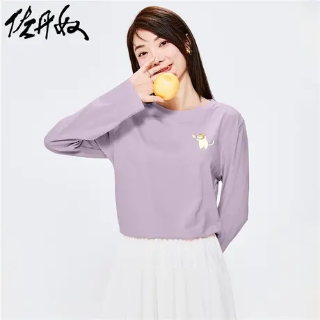 佐丹奴T恤女装纯棉印花圆领长袖T恤 69393375商品大图