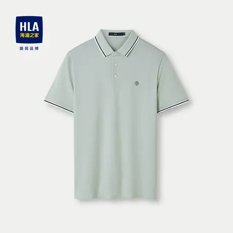 HLA/海澜之家含莱赛尔翻领短袖Polo2024春夏新时尚小标凉感短袖男商品大图