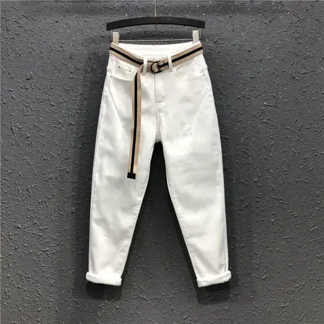 [清仓不退换]哈伦裤女秋冬新款个性加绒休闲百搭高腰宽松牛仔长裤商品大图