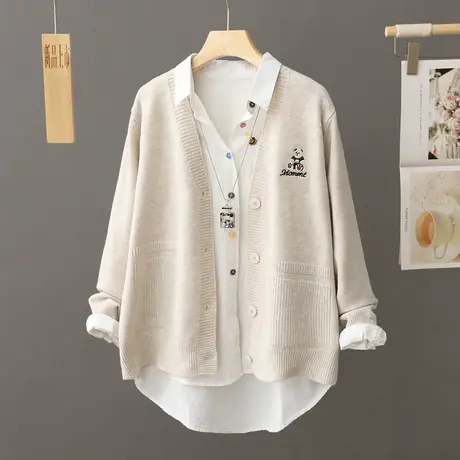 韩版毛衣开衫女秋装2023年新款春秋洋气减龄宽松慵懒风针织衫外套图片