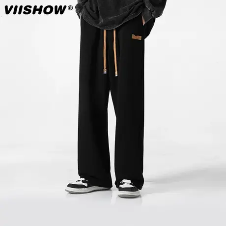 VIISHOW裤子男款薄款男休闲裤宽松直筒运动裤潮牌男生卫裤长裤商品大图