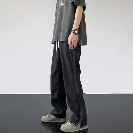 机能高街休闲裤子男夏季潮牌设计感拉链直筒裤美式速干运动冲锋裤商品大图