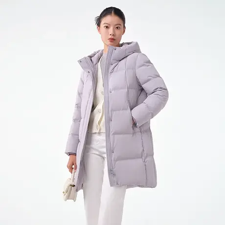 坦博尔2023年新款羽绒服女中长款连帽百搭加厚保暖外套冬TB231690图片