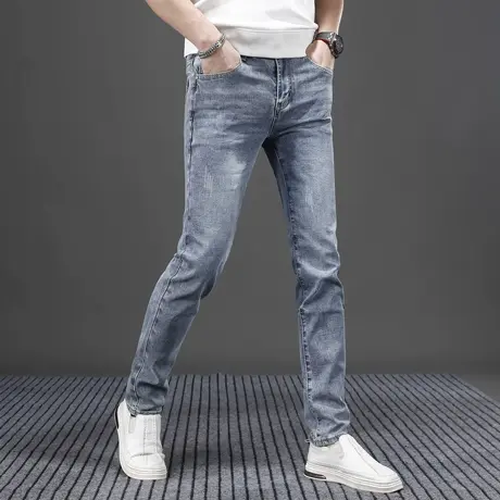 男士九分牛仔裤夏季薄款韩版修身小脚2025新款休闲百搭男款潮裤子商品大图