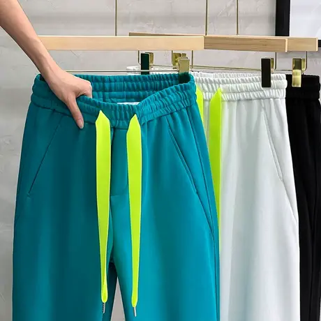 束脚卫裤男春夏季潮牌纯色休闲裤男宽松九分运动裤男士裤子春秋款商品大图