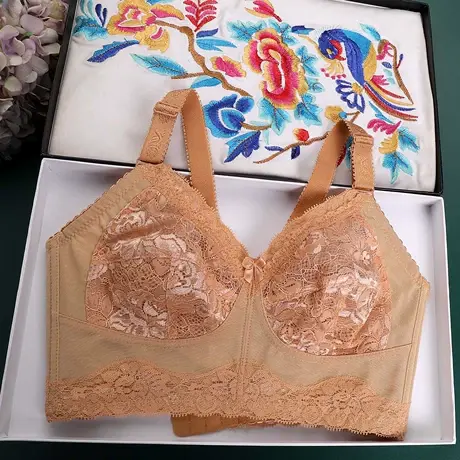 大胸显小内衣女薄款大码胖mm聚拢防下垂全罩杯文胸无钢圈胸罩夏季商品大图