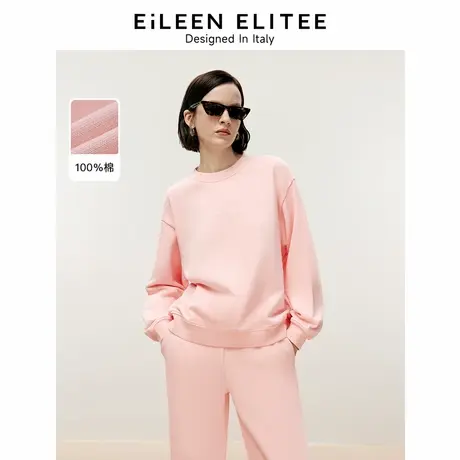 朗姿欧洲EiLEEN ELITEE纯棉2024冬新款气质高级感时尚卫衣上衣女图片