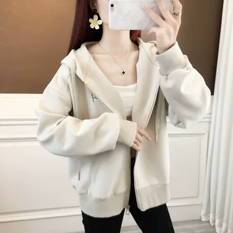 连帽卫衣女秋季新款女装2023年爆款女上衣韩版宽松百搭开衫外套女图片