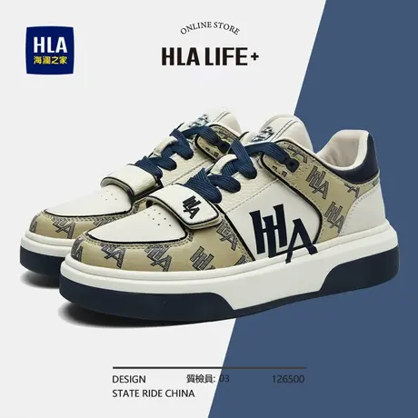 HLA/海澜之家休闲板鞋男鞋春夏款2025新款时尚百搭透气厚底鞋子男图片