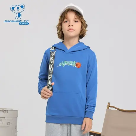 KD真维斯童装2025秋季新款男女童同款印花连帽长袖T恤卫衣商品大图