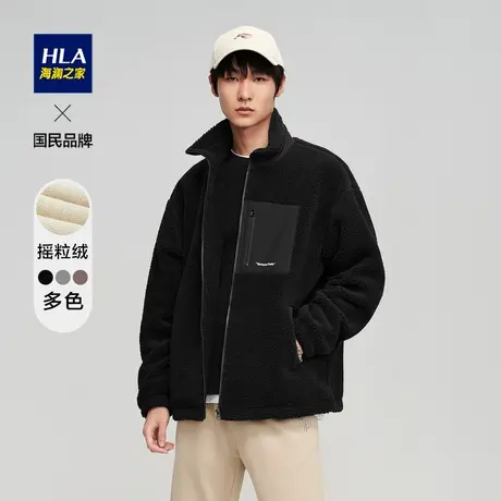 HLA/海澜之家SPRINTING SMILE夹克秋冬新摇粒绒保暖宽松外套男图片