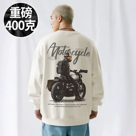 【品牌男装】200-300斤大码男装机车美式潮牌加肥加大码卫衣春秋商品大图