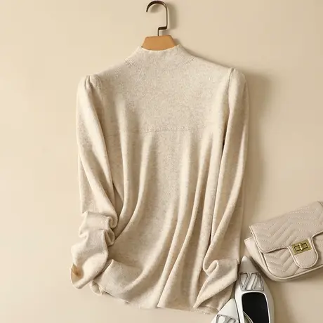 半高领毛衣套头打底衫女秋季2023年新款内搭爆款百搭洋气针织衫女商品大图