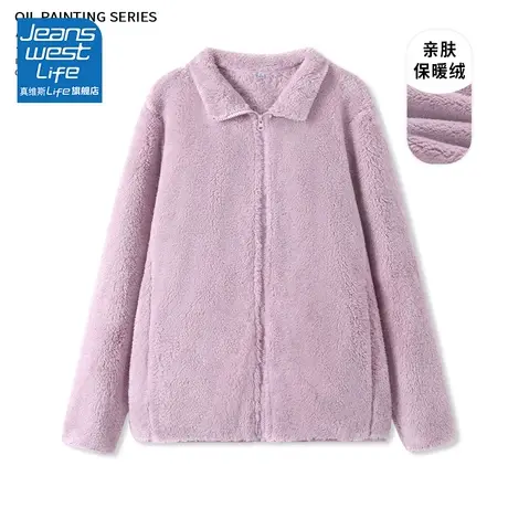 真维斯LIFE冬季外套女2023新款爆款慵懒风百搭加绒加厚休闲上衣W商品大图
