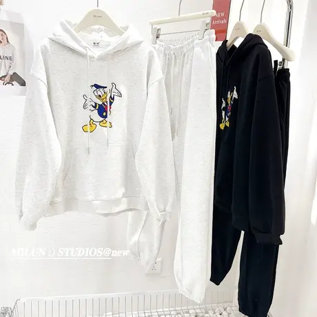 2023春秋款运动休闲套装韩国东大门洋气时髦别致卫衣束腿裤两件套商品大图