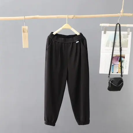 秋装新款黑色休闲哈伦裤女2024年宽松百搭老爹裤束脚裤高腰长裤子图片