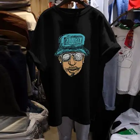 欧美高街t恤加肥加大码女装200斤2021宽松显瘦纯棉体恤上衣女短袖商品大图