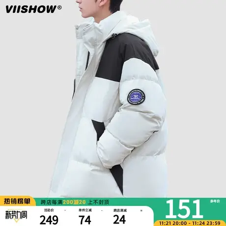 VIISHOW连帽棉服男冬季加厚保暖棉袄冲锋夹克潮牌宽松面包服外套商品大图
