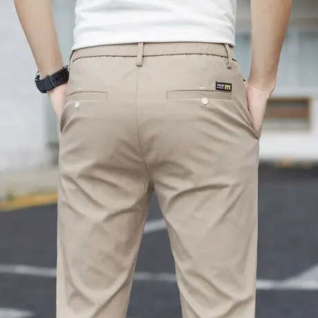 松紧腰男裤子夏季超薄款冰丝速干商务西裤休闲长裤男士2024年新款商品大图