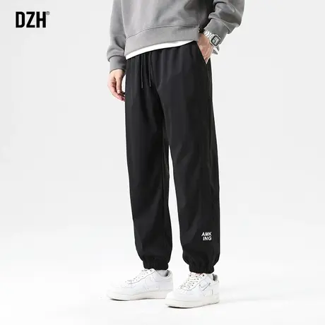 男士黑色裤子男款美式高街秋季休闲裤宽松束脚2024新款哈伦裤百搭商品大图