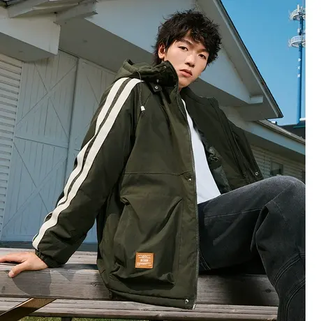 男士美式军绿色外套男冬棉服2024新款棉袄冬季加厚保暖棉衣冲锋衣商品大图