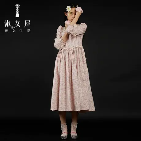 淑女屋官方旗舰店2022新品冬季女王纪念品。艺术家居服蝴蝶连衣裙图片