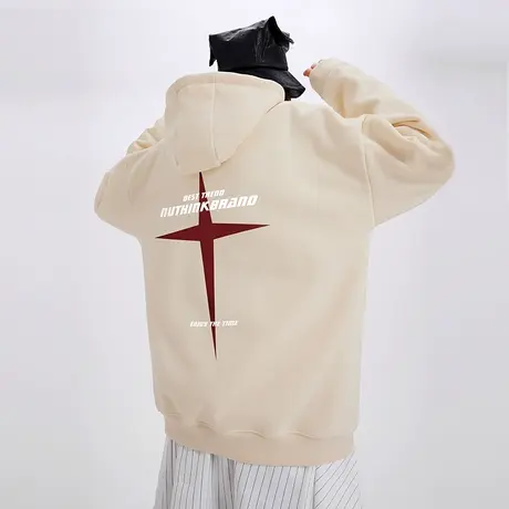 Nuthink美式潮牌字母连帽卫衣男宽松慵懒风2023新款ins冬季外套商品大图