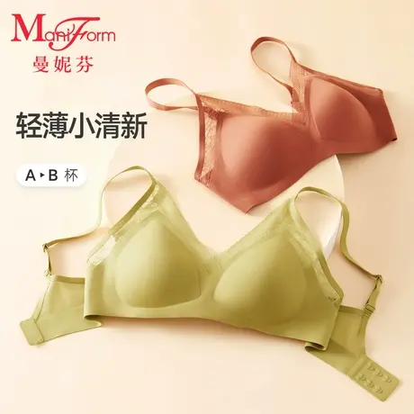 宋茜同款曼妮芬舒适无钢圈文胸性感蕾丝内衣女士轻薄软支撑胸罩商品大图