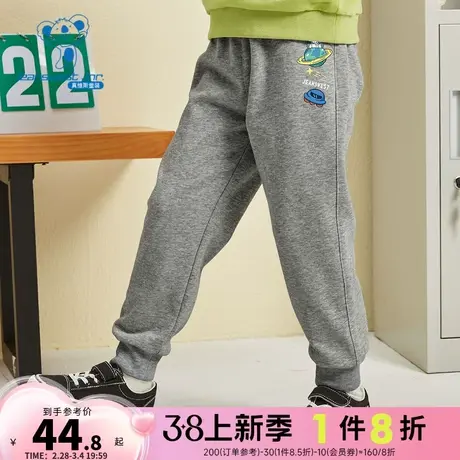 JU真维斯男童运动休闲卫裤 春秋季儿童印花休闲裤子大中童慢跑裤商品大图