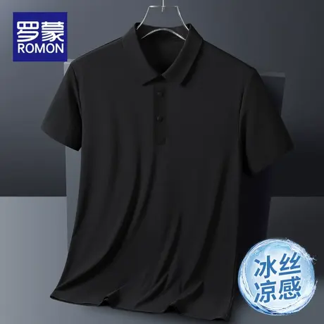 罗蒙锦纶冰丝凉感Polo衫男短袖夏季薄款翻领大码t恤男士休闲上衣图片