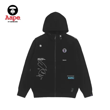 Aape旗舰店男装秋冬字母图案电竞潮流印花连帽卫衣外套3965XXJ商品大图