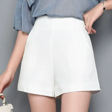 短裤女夏季2023新款高腰白色薄款外穿阔腿宽松显瘦休闲西装a字裤图片