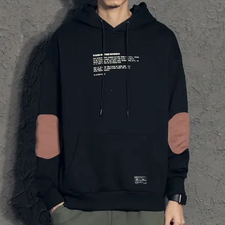 奕飏秋冬款男士韩版宽松连帽加绒港风情侣卫衣潮流休闲外套潮商品大图