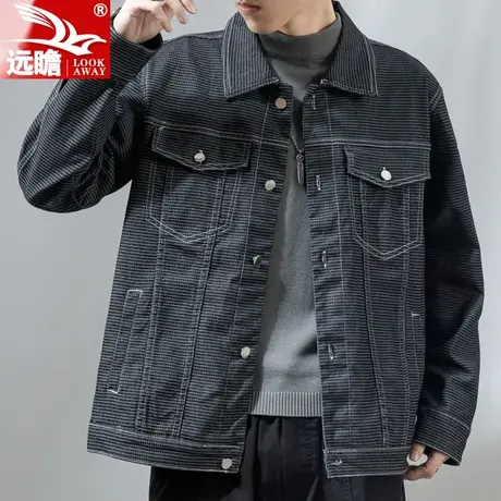 男士牛仔外套春秋季2023新款宽松潮牌工装夹克男生外穿休闲上衣服商品大图