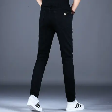 黑色弹力牛仔裤男修身小脚韩版男款2023新款春秋休闲裤子高端潮牌商品大图