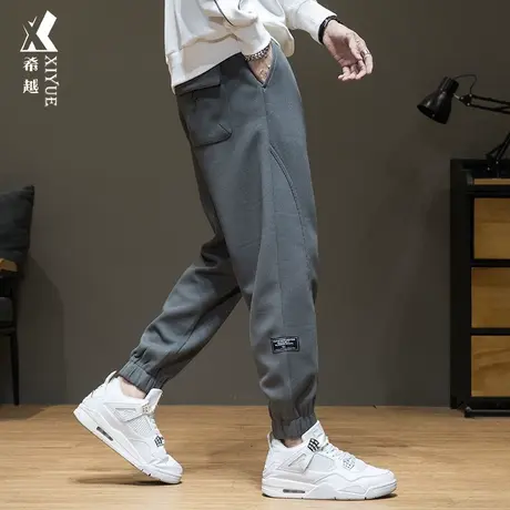2025夏季华夫格运动卫裤男胖子春秋宽松加肥加大码男装休闲裤子潮商品大图