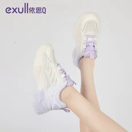 依思q运动鞋女百搭ins女鞋老爹鞋女款网面透气软底休闲跑步鞋子女商品大图
