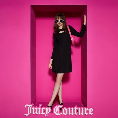 Juicy Couture橘滋女装新款女装潮酷立体解构印花连衣裙图片