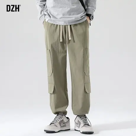 男士工装裤潮牌男抽绳束脚裤九分裤2023年新款秋冬新款裤子直筒裤商品大图