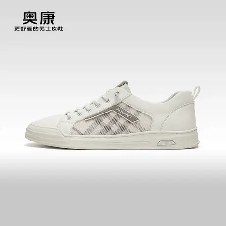 【门店发货】Aokang奥康春季新款时尚休闲鞋男印花透气单鞋商品大图