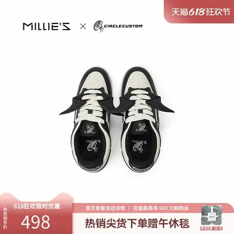 millies x CITM ins风黑白复古小众设计师款板鞋男女同款CC翅膀鞋商品大图