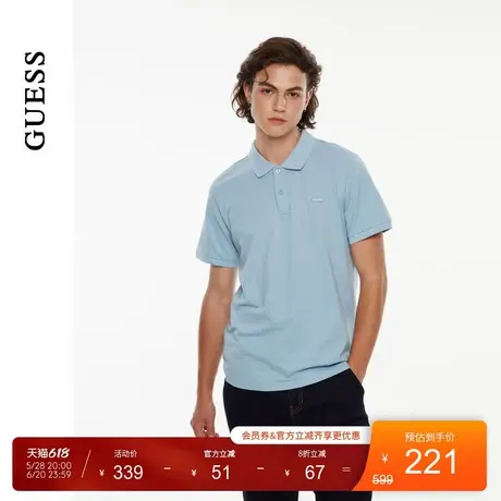 GUESS情侣款通勤纯色简约直筒经典款POLO衫-MO2K9471商品大图