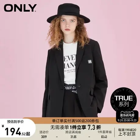 ONLY奥莱春夏通勤风百搭直筒简约黑色西服女商品大图